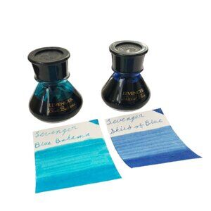 Levenger Fountain Pen Ink Blue Ink Set Bundle Skies of Blue and Blue Bahama